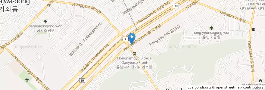 Mapa de ubicacion de 황씨네 en كوريا الجنوبية, سول, 서대문구.