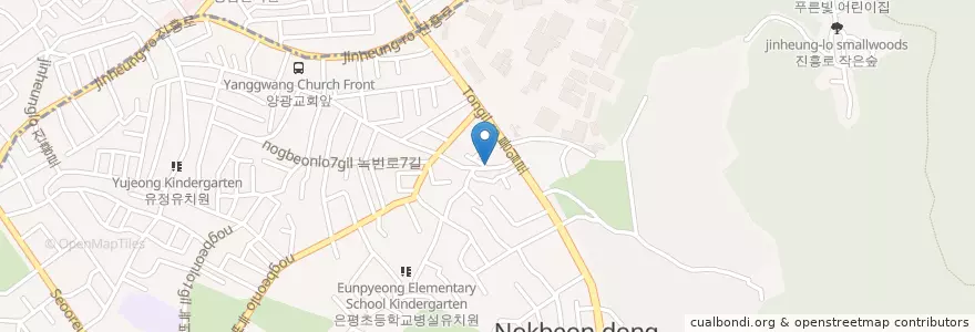 Mapa de ubicacion de 까페 트렌스 en 大韓民国, ソウル, 恩平区.