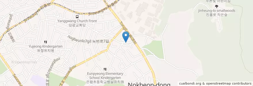 Mapa de ubicacion de 청기와 칼국수 en 大韓民国, ソウル, 恩平区.