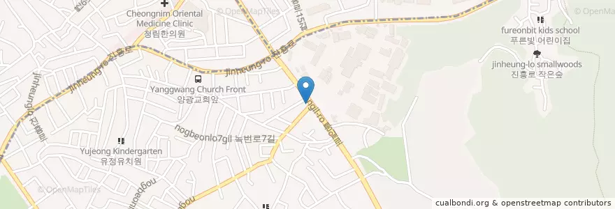 Mapa de ubicacion de 푸른치과 en 대한민국, 서울, 은평구.