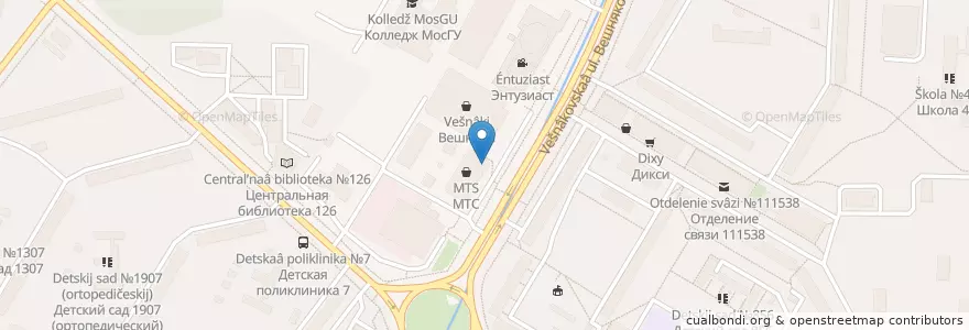 Mapa de ubicacion de Фантоцци en 俄罗斯/俄羅斯, Центральный Федеральный Округ, Москва, Восточный Административный Округ, Район Вешняки.