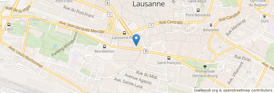 Mapa de ubicacion de Five Guys en Швейцария, Во, District De Lausanne, Lausanne.