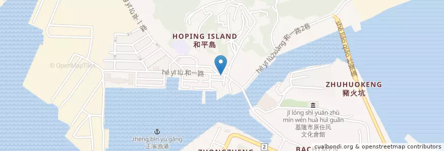 Mapa de ubicacion de 家鄉味臭豆腐 en Taiwan, Taiwan Province, Keelung, Zhongzheng.
