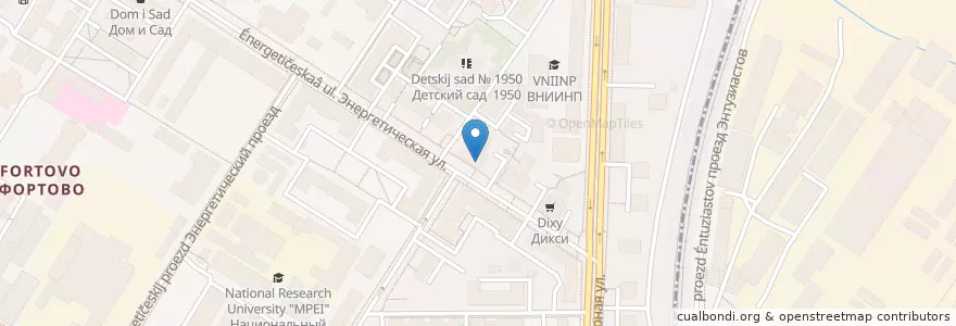 Mapa de ubicacion de Отделение связи №111116 en Rússia, Distrito Federal Central, Москва, Юго-Восточный Административный Округ, Район Лефортово.