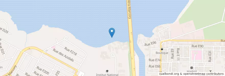 Mapa de ubicacion de Gare Lagunaire STL en ساحل العاج, أبيدجان, Marcory.