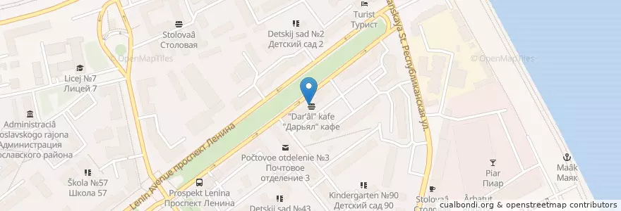 Mapa de ubicacion de Столовая 7 en Rusland, Centraal Federaal District, Oblast Jaroslavl, Ярославский Район, Городской Округ Ярославль.