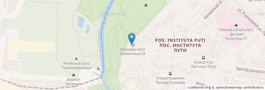 Mapa de ubicacion de Библиотека №53 en Russland, Föderationskreis Zentralrussland, Moskau, Nordöstlicher Verwaltungsbezirk, Район Свиблово.