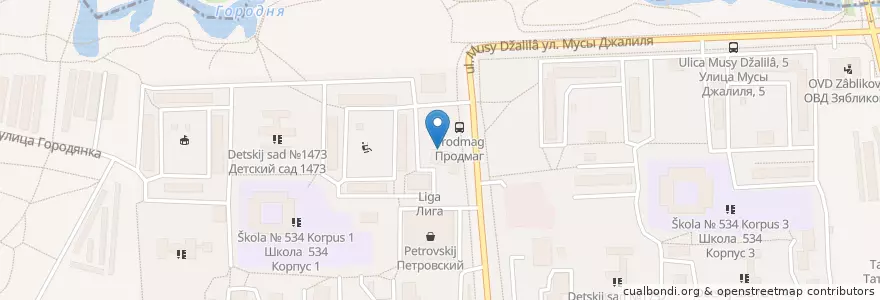 Mapa de ubicacion de Китенок en Russia, Distretto Federale Centrale, Москва, Южный Административный Округ, Район Зябликово.