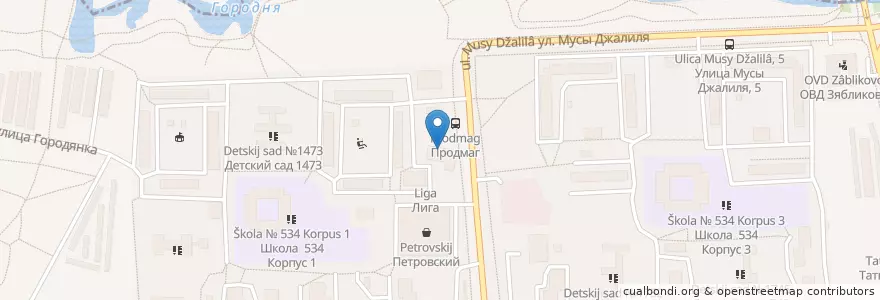 Mapa de ubicacion de МКБ en Rusia, Distrito Federal Central, Москва, Южный Административный Округ, Район Зябликово.
