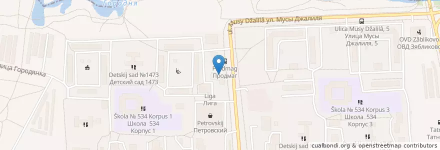 Mapa de ubicacion de PickPoint en Rusia, Distrito Federal Central, Москва, Южный Административный Округ, Район Зябликово.