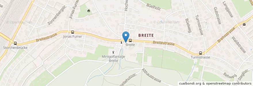 Mapa de ubicacion de Breite en Switzerland, Zürich, Bezirk Winterthur, Winterthur.