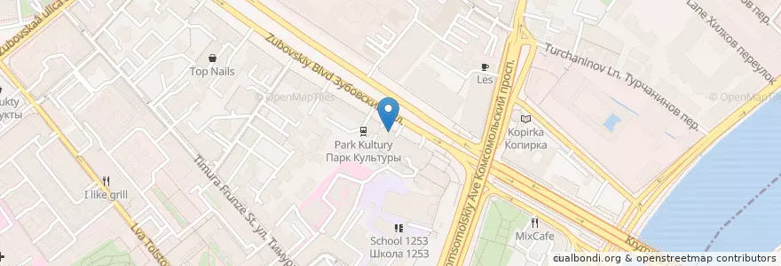 Mapa de ubicacion de Кофе Хауз en Rusland, Centraal Federaal District, Moskou, Центральный Административный Округ, Район Хамовники.