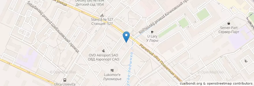 Mapa de ubicacion de Москальян en Rusland, Centraal Federaal District, Moskou, Северный Административный Округ, Район Аэропорт.