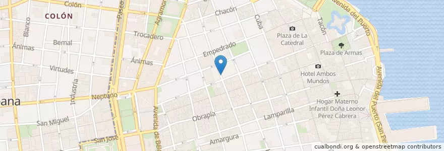 Mapa de ubicacion de Harlistas Rock Café en Cuba, La Habana, La Habana Vieja.