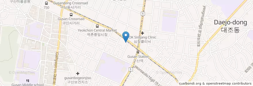 Mapa de ubicacion de 살림의원 구산점 en Corée Du Sud, Séoul, 은평구, 구산동.