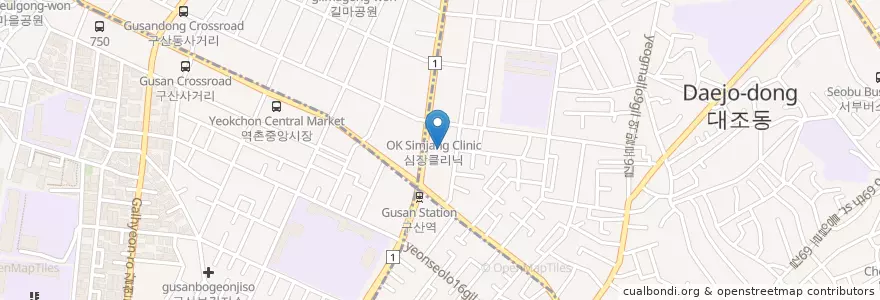 Mapa de ubicacion de 스타벅스 en 대한민국, 서울, 은평구, 대조동.