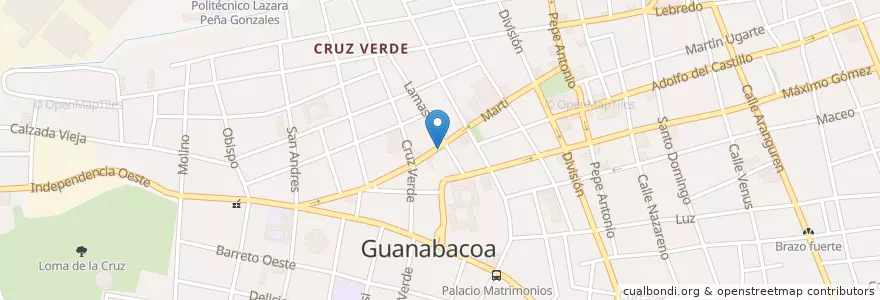 Mapa de ubicacion de Restaurante Los Orishas en کوبا, La Habana, Guanabacoa.