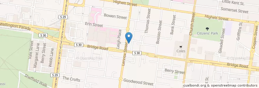 Mapa de ubicacion de Richmond Fine Dentistry en Australia, Victoria, City Of Yarra.