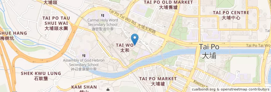Mapa de ubicacion de 基督教宣道會太和幼稚園 C&MA Church Tai Wo Kindergarten en Китай, Гонконг, Гуандун, Новые Территории, 大埔區 Tai Po District.