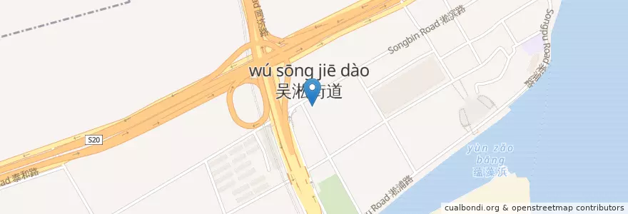Mapa de ubicacion de 宁波银行 en الصين, شانغهاي, 宝山区, 吴淞街道.