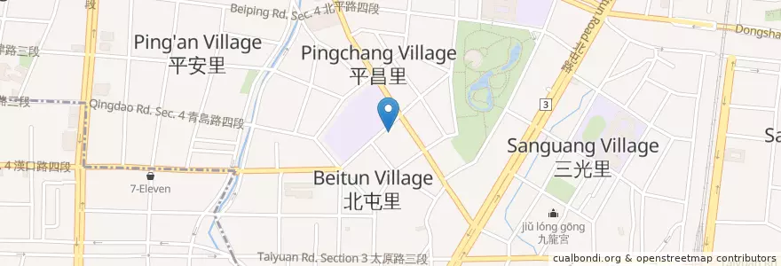 Mapa de ubicacion de 鮮田日式豬排專賣店 en Taiwan, Taichung, Distretto Di Beitun.