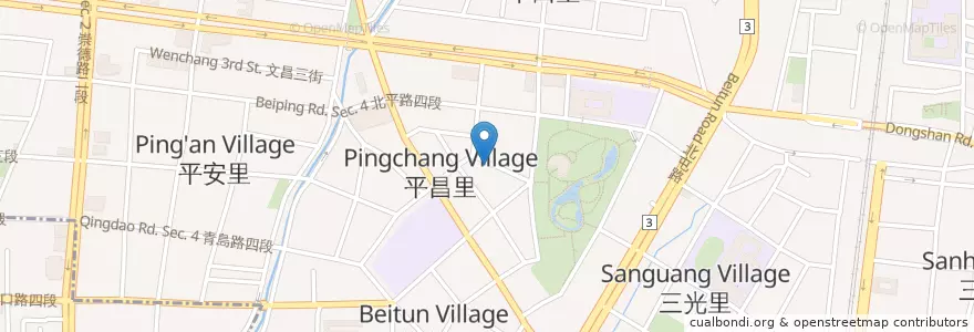 Mapa de ubicacion de 阿姨素食 en 臺灣, 臺中市, 北屯區.