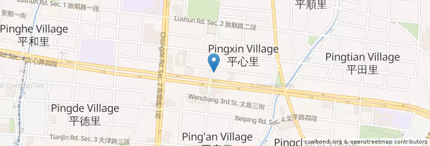 Mapa de ubicacion de 津飽一番 en تايوان, تاي شانغ, 北屯區.