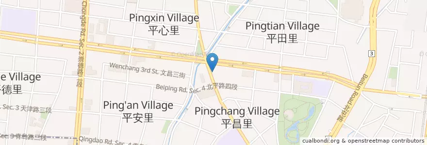 Mapa de ubicacion de 嗑肉石鍋 en 臺灣, 臺中市, 北屯區.