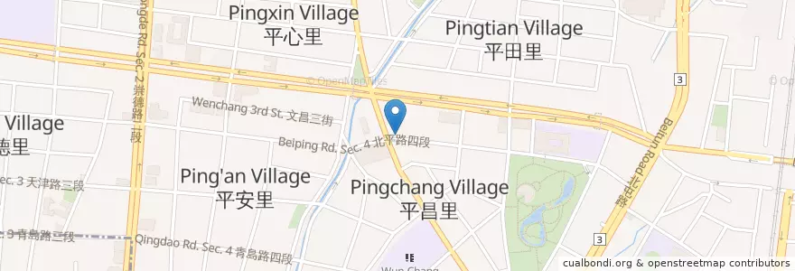 Mapa de ubicacion de 東來瓷筒米糕 en Taiwan, Taichung, 北屯區.
