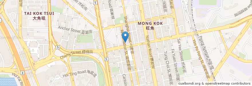 Mapa de ubicacion de Sukiya en China, Cantão, Hong Kong, Kowloon, Novos Territórios, 油尖旺區 Yau Tsim Mong District.