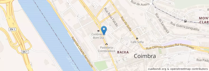 Mapa de ubicacion de OralMed Clínica Dentária en پرتغال, Centro, Baixo Mondego, Coimbra, Coimbra, Sé Nova, Santa Cruz, Almedina E São Bartolomeu.