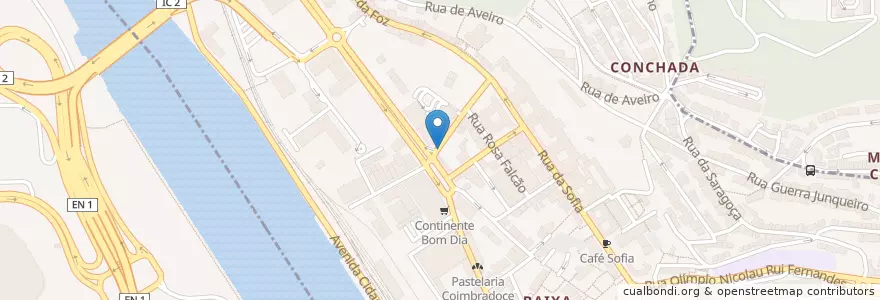 Mapa de ubicacion de O Escritório Restaurante Marisqueira en Portugal, Centro, Baixo Mondego, Coimbra, Coimbra, Sé Nova, Santa Cruz, Almedina E São Bartolomeu.