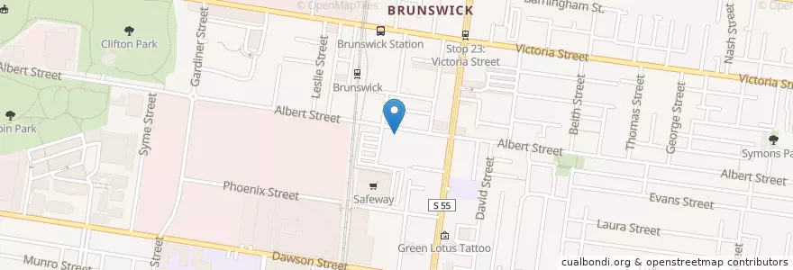 Mapa de ubicacion de Sisters Grill & Kebap House en Австралия, Виктория, City Of Moreland.