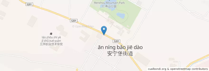 Mapa de ubicacion de 安宁堡街道 en Cina, Gansu, 兰州市 (Lanzhou), 安宁区, 安宁堡街道.