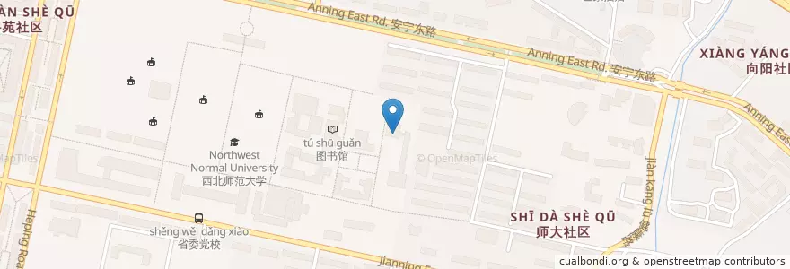 Mapa de ubicacion de 培黎 en 中国, 甘肃省, 兰州市, 安宁区, 培黎.
