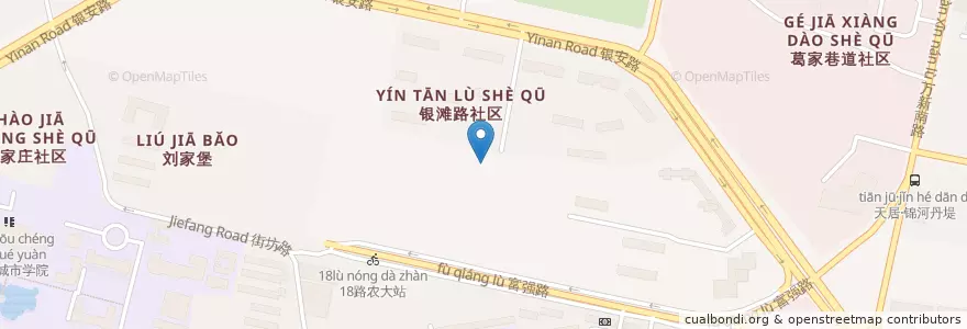 Mapa de ubicacion de 银滩路街道 en Çin, Kansu, 兰州市 (Lanzhou), 安宁区, 银滩路街道.