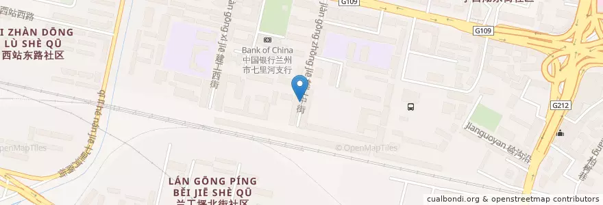 Mapa de ubicacion de 西湖街道 en چین, گانسو, لانژو, 七里河区, 西湖街道.