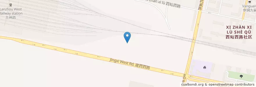Mapa de ubicacion de 西站街道 en 중국, 간쑤성, 兰州市 (Lanzhou), 七里河区, 西站街道.