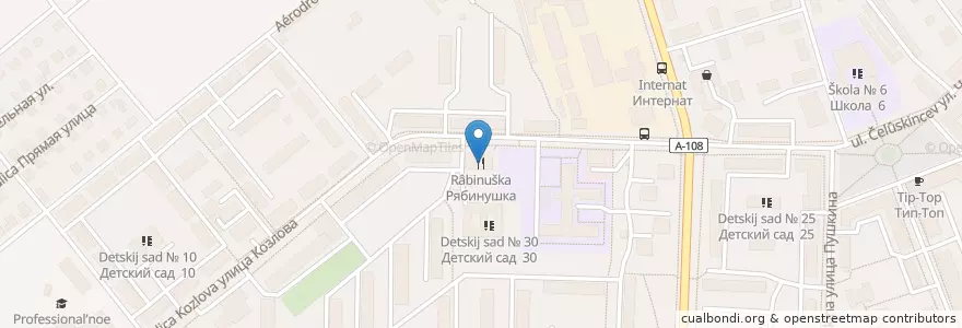 Mapa de ubicacion de Рябинушка en Rusia, Distrito Federal Central, Óblast De Moscú, Орехово-Зуевский Городской Округ.