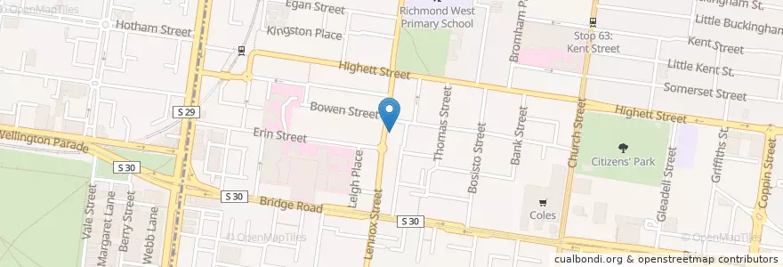 Mapa de ubicacion de Richmond Neurology en Australia, Victoria, City Of Yarra.