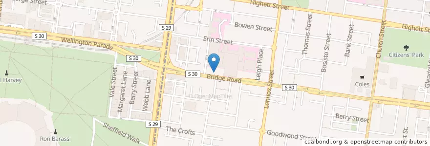 Mapa de ubicacion de Fifty Acres en Australien, Victoria, City Of Yarra.