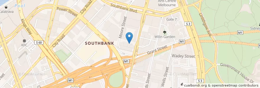 Mapa de ubicacion de Café Godot en Australia, Victoria, City Of Melbourne.