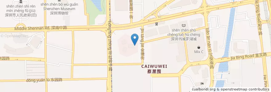 Mapa de ubicacion de China Construction Bank en China, Guangdong, Shenzhen, Luohu District, Guiyuan Sub-District.