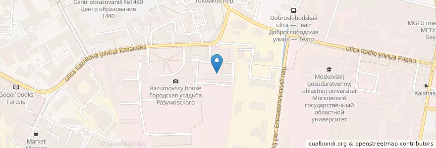 Mapa de ubicacion de Спортрезерв en Rusia, Distrito Federal Central, Москва, Distrito Administrativo Central, Басманный Район.