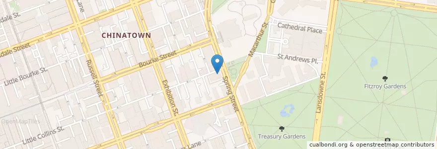 Mapa de ubicacion de Café Excello en Australien, Victoria, City Of Melbourne.