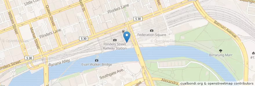 Mapa de ubicacion de Flinders Street Station Pharmacy en Australia, Victoria, City Of Melbourne.