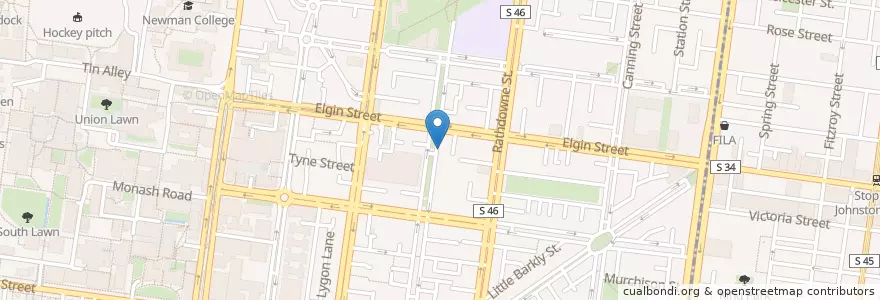 Mapa de ubicacion de Taquito en 오스트레일리아, Victoria, City Of Melbourne.