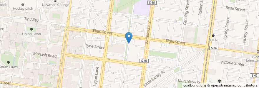 Mapa de ubicacion de Vincent the Dog en 澳大利亚, 维多利亚州, City Of Melbourne.
