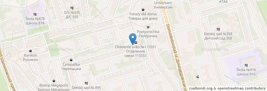 Mapa de ubicacion de Орехово en Россия, Центральный Федеральный Округ, Москва, Южный Административный Округ.