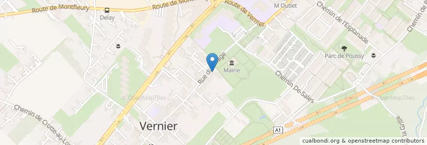 Mapa de ubicacion de Auberge de la Mairie en Schweiz/Suisse/Svizzera/Svizra, Genève, Genève, Vernier.